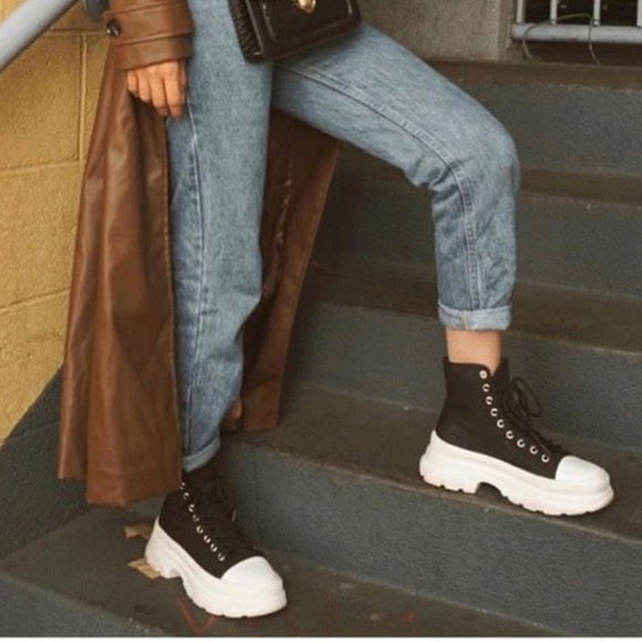 Platform black canvas high top sneaker - Picture 3 of 4